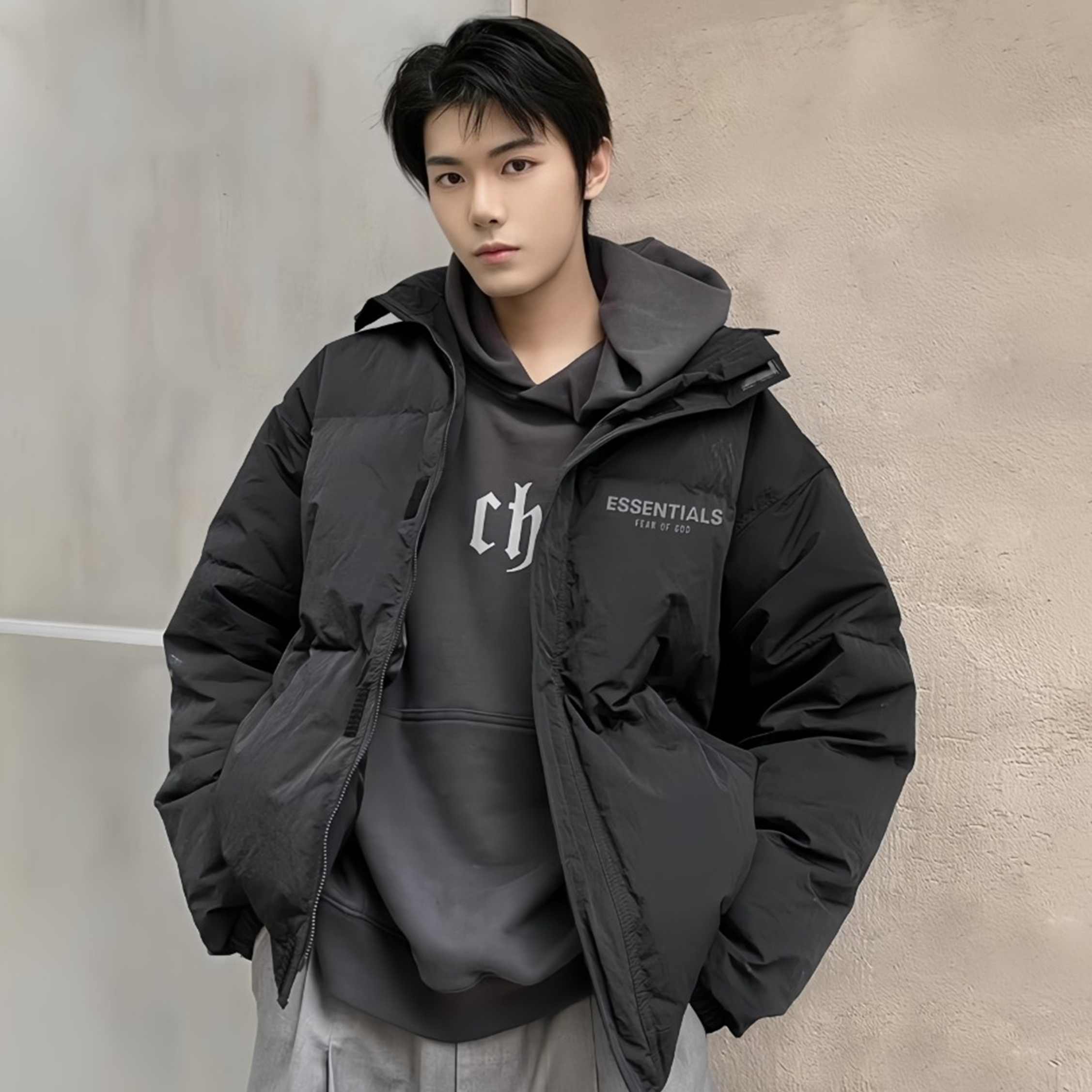 フィアオブゴッド Essentials 22Fw マルチスレッドリフレクティブ小文字スタンドカラーコットンジャケット 詳細画像 1