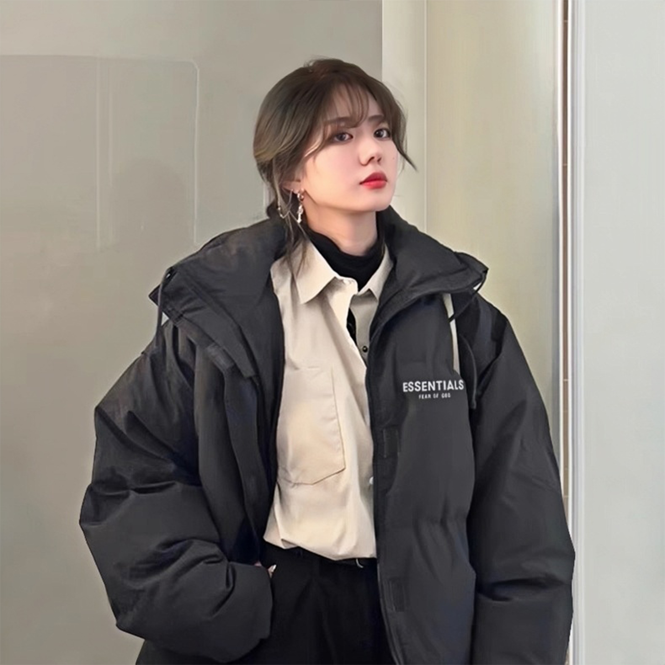 フィアオブゴッド Essentials 22Fw マルチスレッドリフレクティブ小文字スタンドカラーコットンジャケット 詳細画像 2