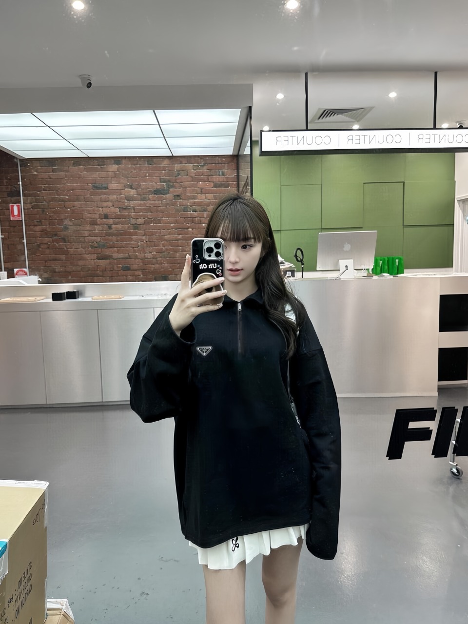 プラダ 24Fw トライアングルハーフジッパーポロ 長袖 詳細画像 2