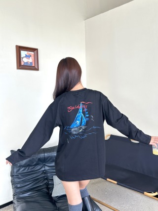 バーバリー レター セイルボート ペイントプリント ロングスリーブ Tシャツ 詳細画像 1
