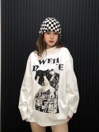 ウェルダン ウー・シュアンイーとルー・ハンのコンサートをテーマにした猫柄の長袖Tシャツとジャケット 詳細画像 2