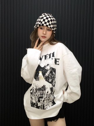 ウェルダン ウー・シュアンイーとルー・ハンのコンサートをテーマにした猫柄の長袖Tシャツとジャケット 詳細画像 3