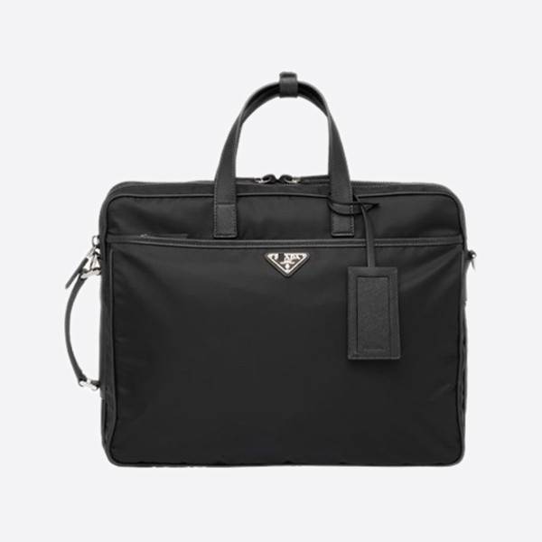 プラダメンズペーパーバッグビジネスバッグRe Nylon＆Saffiano leather briefcase 2VE015