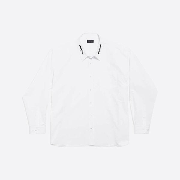 バレンシアガ ドロップネックライン シャツ オーバーサイズ ホワイト/ブラック