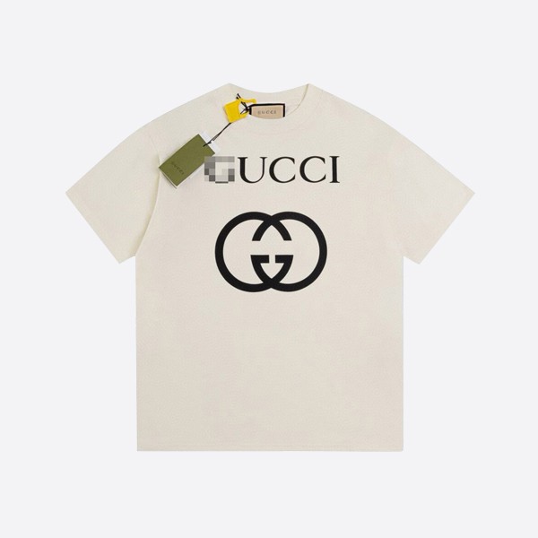 グッチ オーバーサイズ インターロッキングG Tシャツ ホワイト/ブラック