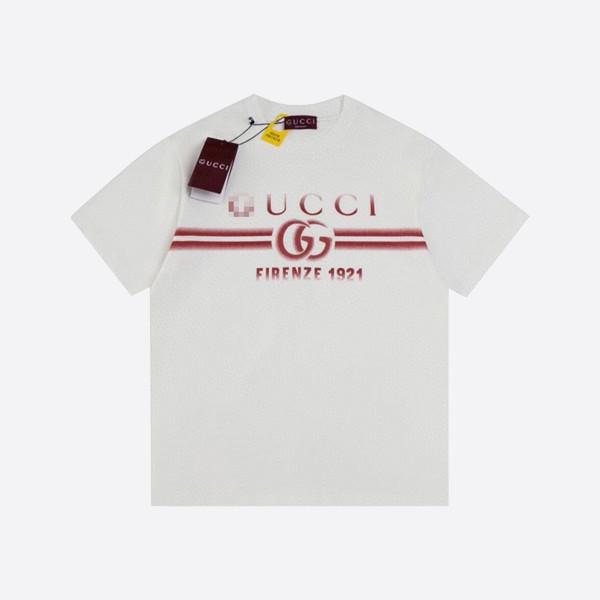 グッチプリントのコットンジャージーTシャツ ホワイト 785345 XJGKJ 9541
