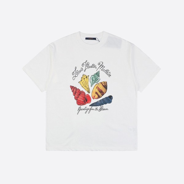 ルイ・ヴィトン プリント 半袖 コットン Tシャツ