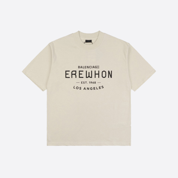 バレンシアガ エレホン® ロサンゼルス Tシャツ オーバーサイズ ベージュ/ブラック