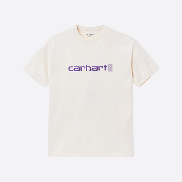 カーハート S/S 刺繍Tシャツ ナチュラル / ロイヤルパープル