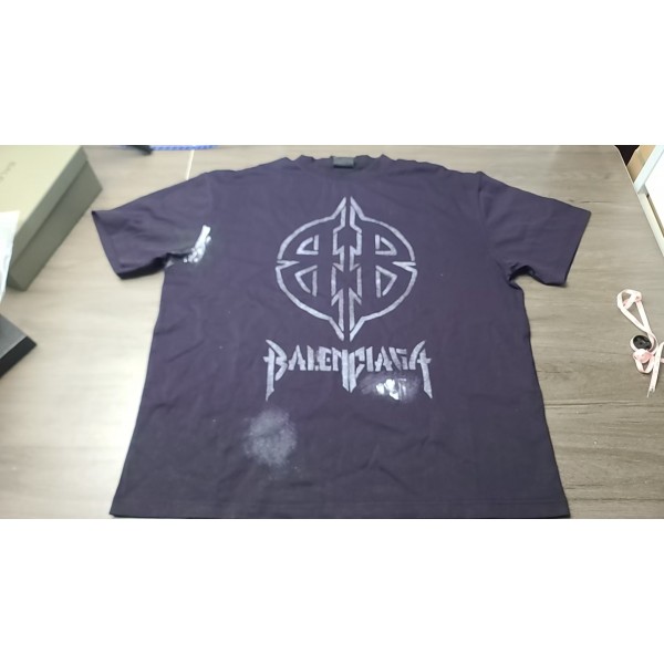 (最終値引き)Balenciaga Metal Bb Stencil T-shirt Oversized in Black/white