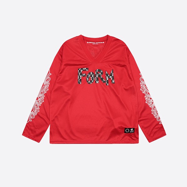 クロームハーツ x マティボーイ メッシュ ウォームアップ L/S Tシャツ レッド