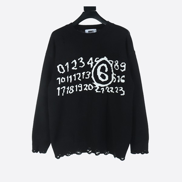 Mm6 メゾン マルジェラ 数字 セーター ブラック
