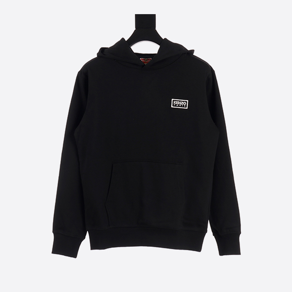 ケンゾー「バイカラー KENZO パリ」刺繍パーカー ブラック