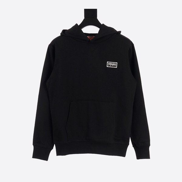 ケンゾー「バイカラー KENZO パリ」刺繍パーカー ブラック