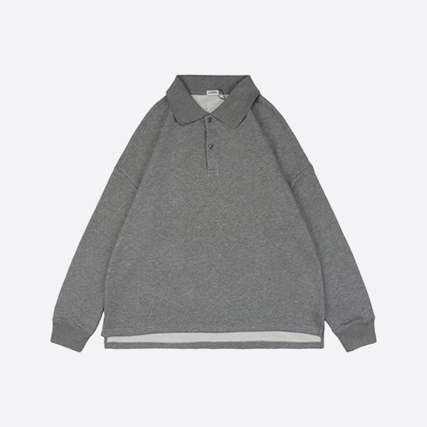 ロエベ ポロ スウェットシャツ コットン＆カシミア リードグレー