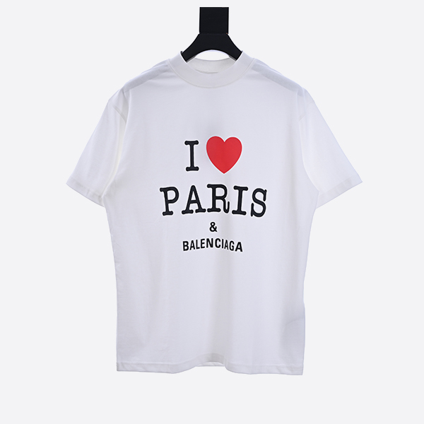 バレンシアガ ラブ パリ & バレンシアガ Tシャツ オーバーサイズ ホワイト