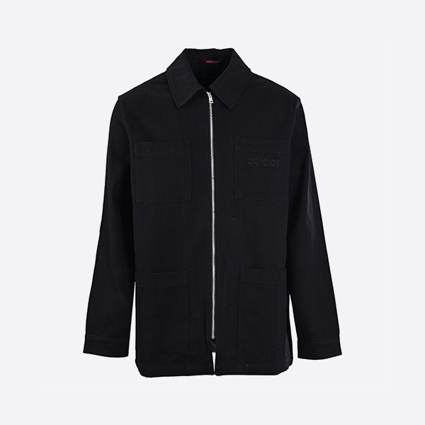 グッチ デニム ジップシャツ ブラック