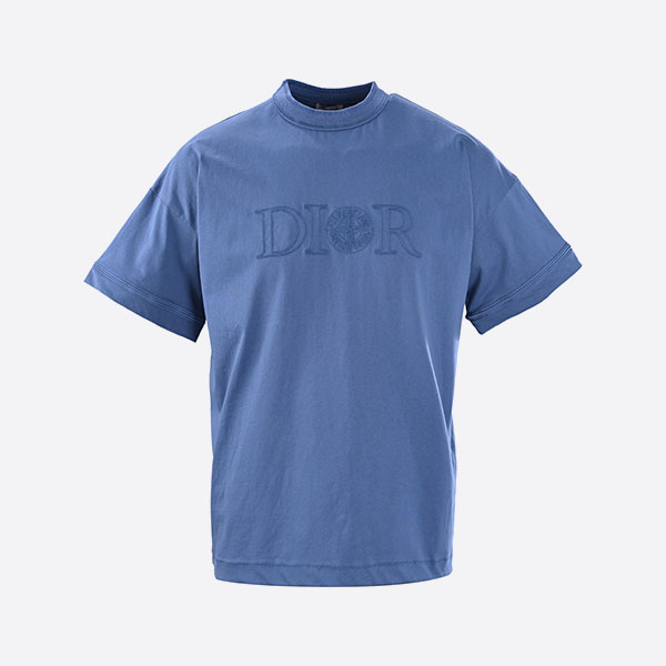 ディオール x ストーンアイランド オーバーサイズフィット Tシャツ ブルー