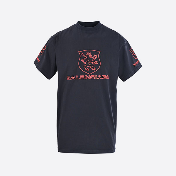 バレンシアガ ライオンクラブ Tシャツ オーバーサイズ ブラック/レッド
