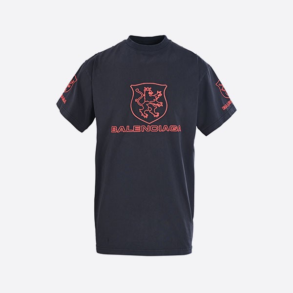 バレンシアガ ライオンクラブ Tシャツ オーバーサイズ ブラック/レッド