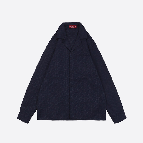 グッチ GGキャンバスシャツ ダークブルー