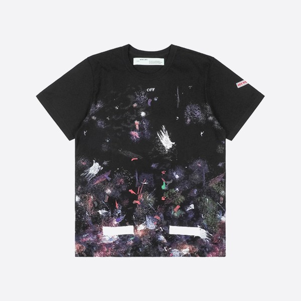オフホワイト ギャラクシー ブラッシュド Tシャツ ブラック