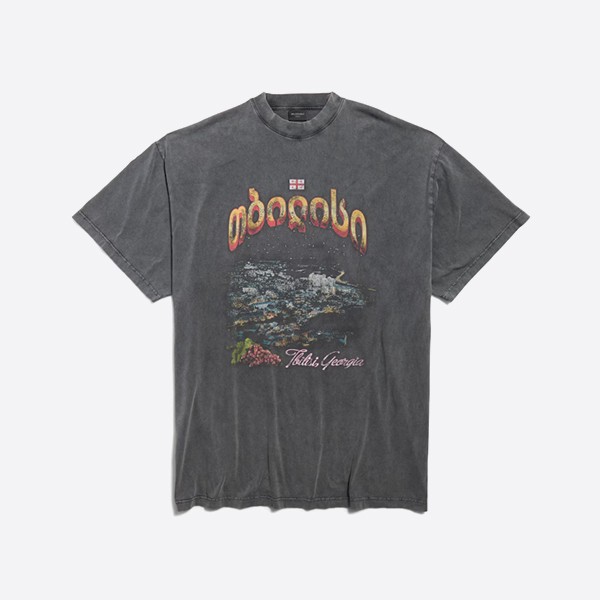 バレンシアガ トビリシ Tシャツ オーバーサイズ ブラック フェード