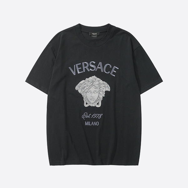 ヴェルサーチ クリスタル メデューサ ミラノ Tシャツ ブラック