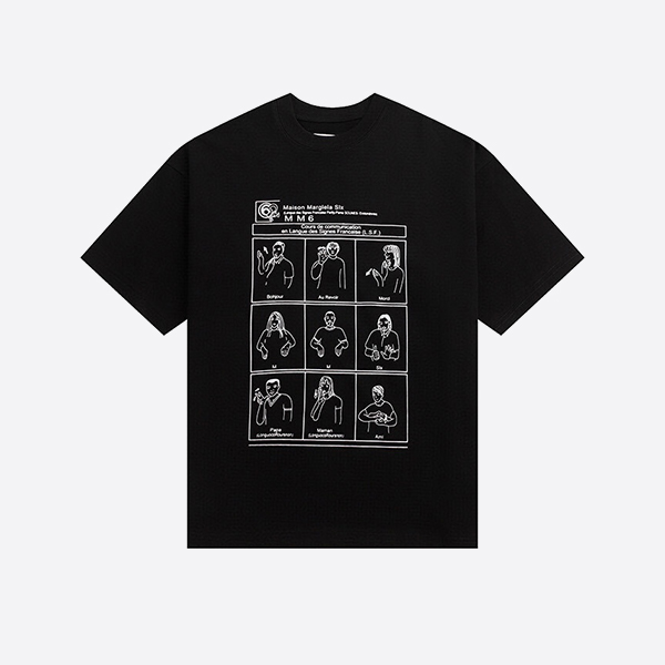 MM6 メゾン マルジェラ 手話 Tシャツ ブラック