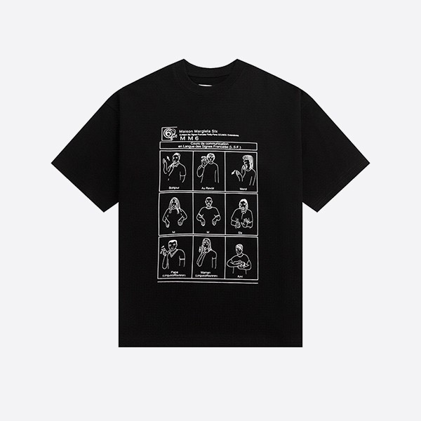 MM6 メゾン マルジェラ 手話 Tシャツ ブラック