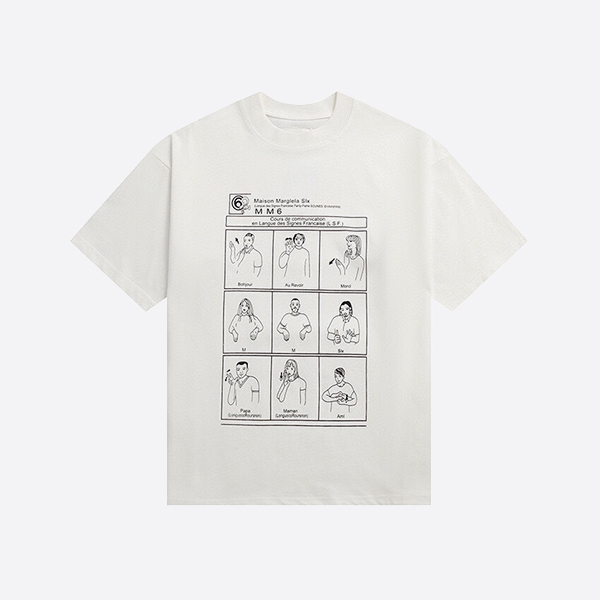 MM6 メゾン マルジェラ 手話 Tシャツ ホワイト