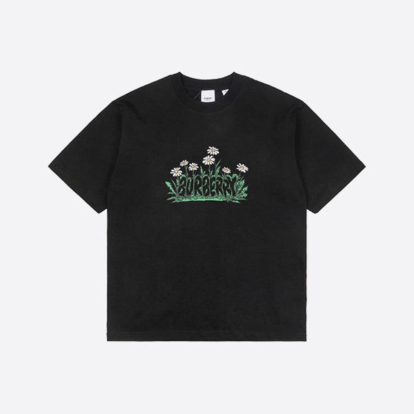 バーバリー デイジー ロゴ コットン Tシャツ ブラック