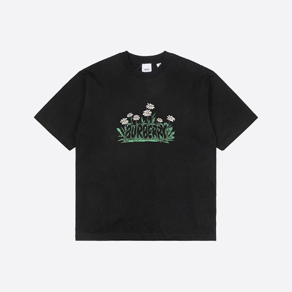 バーバリー デイジー ロゴ コットン Tシャツ ブラック