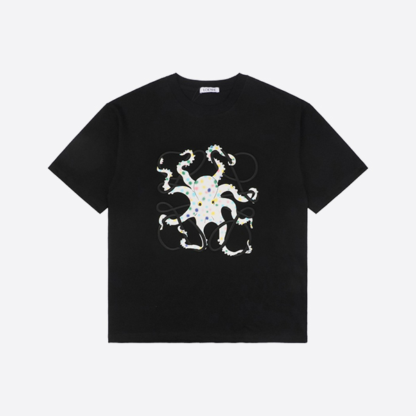 ロエベ x スナ・フジタ コットン Tシャツ ブラック