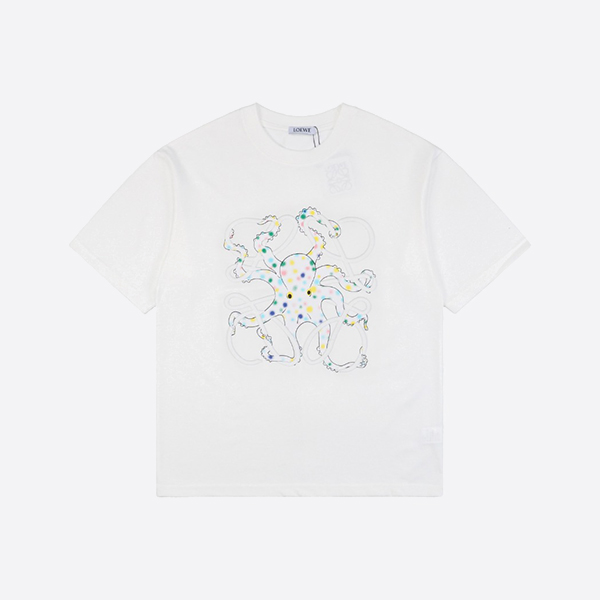 ロエベ x スナ・フジタ コットン Tシャツ ホワイト