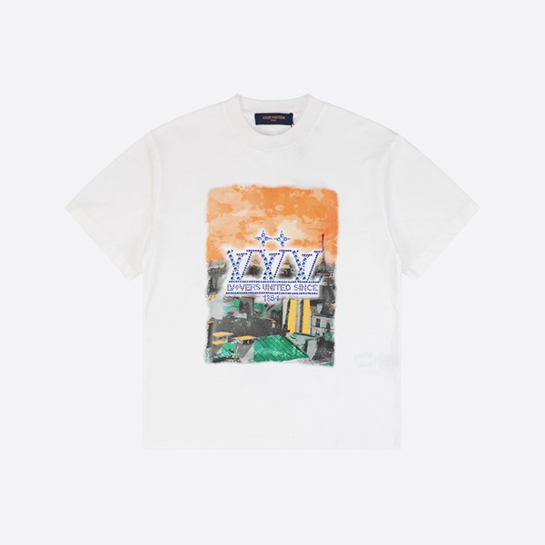 ルイ・ヴィトン 装飾グラフィックコットンTシャツ ホワイト