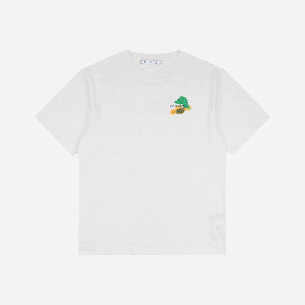 オフホワイト ブラッシュ アロー スリム S/S Tシャツ ホワイト
