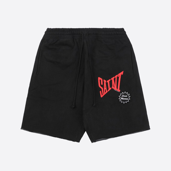 セントマイケル スウェットショーツ SAINT レッド ブラック