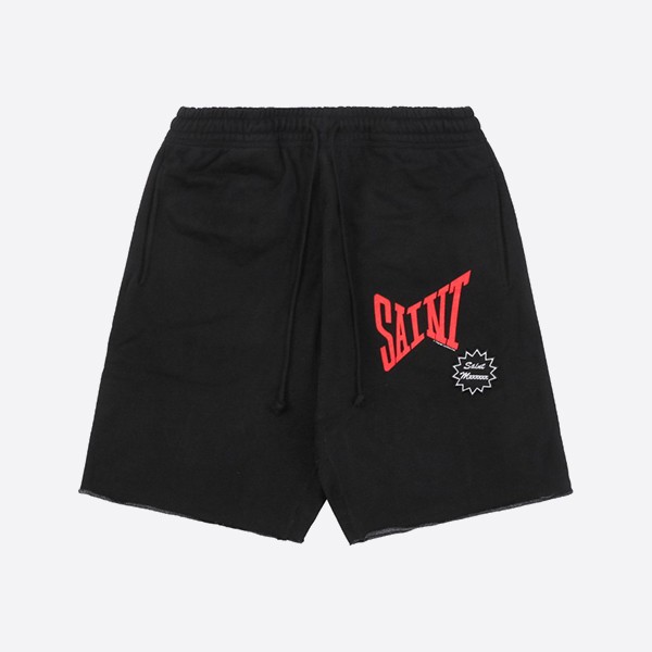セントマイケル スウェットショーツ SAINT レッド ブラック