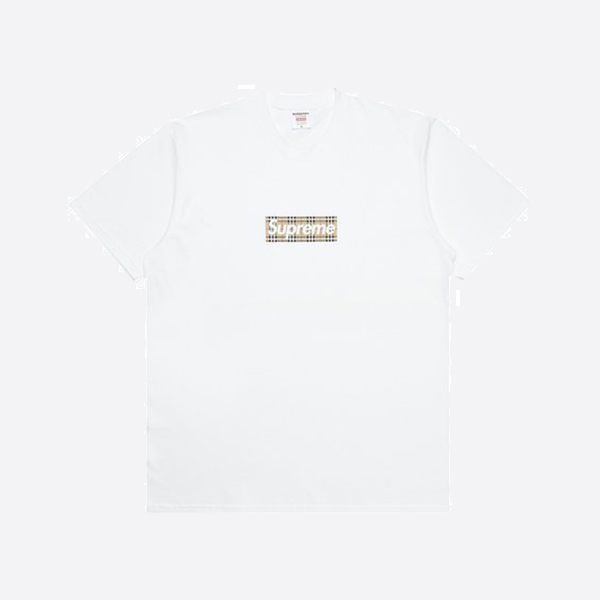 シュプリーム x バーバリー ボックスロゴ Tシャツ ホワイト