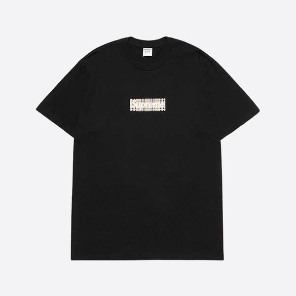 シュプリーム x バーバリー ボックスロゴ Tシャツ ブラック