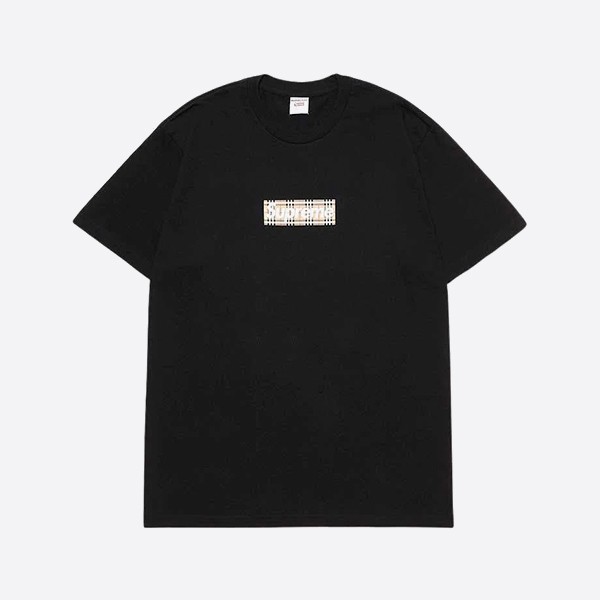 シュプリーム x バーバリー ボックスロゴ Tシャツ ブラック