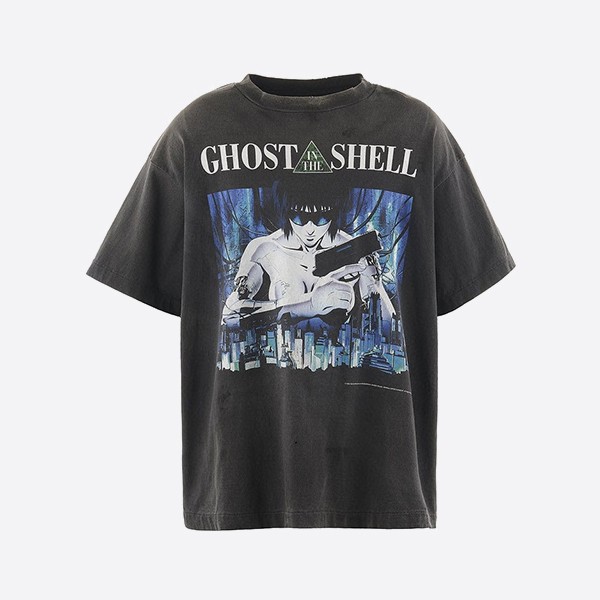 セントマイケル × ゴースト・イン・ザ・シェル S/S Tシャツ GIT ブラック