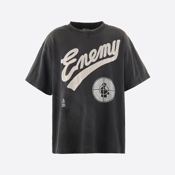 セントマイケル × CPFM パブリックエネミー ディストレスト Tシャツ ブラック
