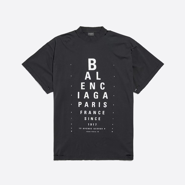 バレンシアガ オプティカル オーバーサイズ Tシャツ ブラック/ホワイト