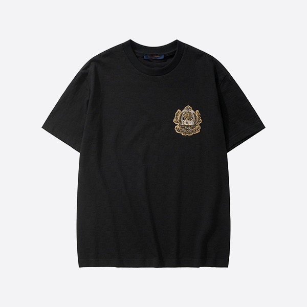 ルイ・ヴィトン シグネチャー パッチ コットン Tシャツ ブラック