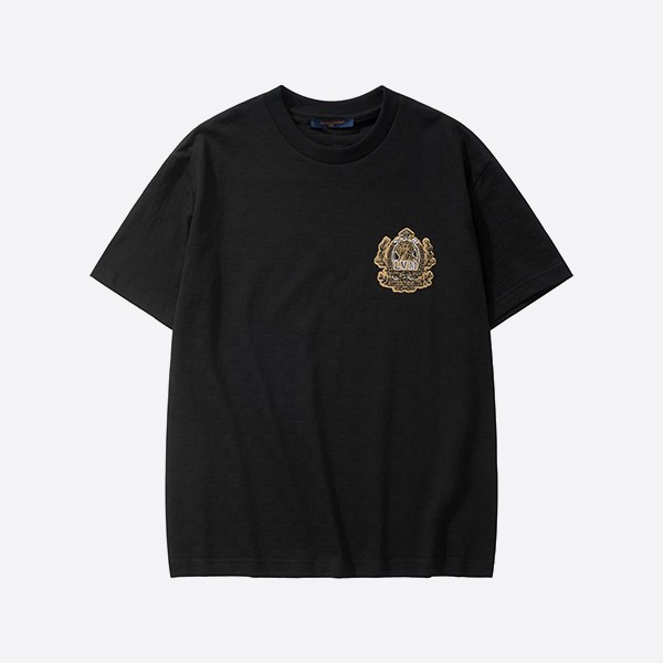 ルイ・ヴィトン シグネチャー パッチ コットン Tシャツ ブラック