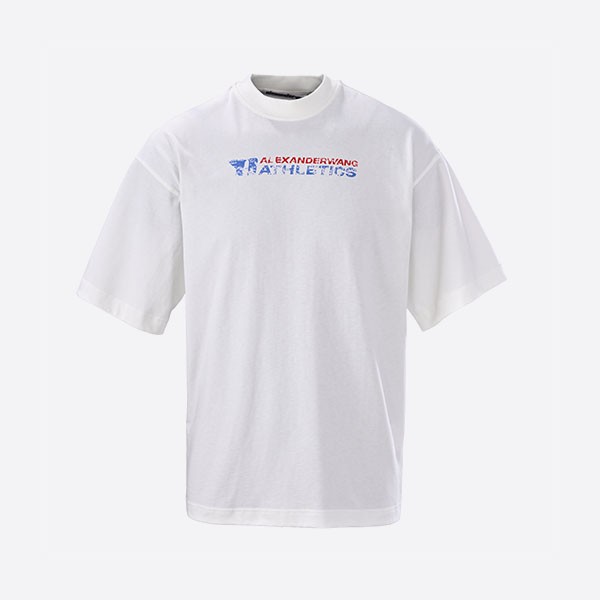 アレクサンダー ワン フェード ロゴプリント Tシャツ ホワイト