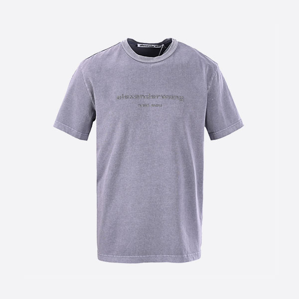 アレクサンダー ワン 刺繍ロゴ バイカラー Tシャツ グレー