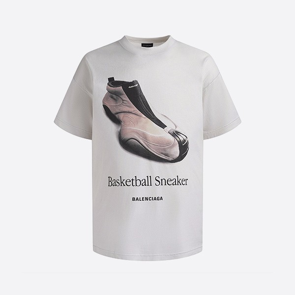 バレンシアガ バスケットボール スニーカー Tシャツ オーバーサイズ ダーティホワイト